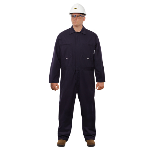 UltraSoft&reg; Arc Flash & FR Coveralls, Size 46, Navy Blue, 12.4 cal/cm2 Absolute Business Supply