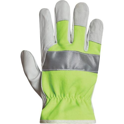Gants de conducteur haute visibilit&eacute; avec bandes r&eacute;fl&eacute;chissantes Endura, 3T-Grand, Paume en Cuir fleur de ch&egrave;vre Absolute Business Supply