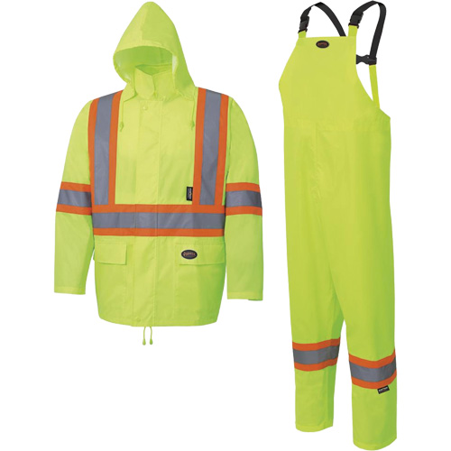 5619 Habit de pluie Oxford 150D, Polyester, 2T-Grand, Jaune lime haute visibilit&eacute; Absolute Business Supply