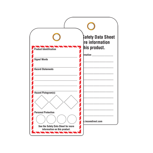 &eacute;tiquettes SGH pour le milieu de travail, Papier cartonn&eacute;, 3" la x 6" h, Anglais Absolute Business Supply
