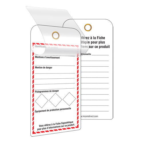 &eacute;tiquettes SGH auto-plastifiantes pour le milieu de travail, Papier cartonn&eacute;, 3" la x 6" h, Français Absolute Business Supply