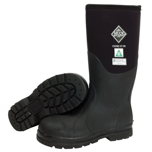 Bottes de travail avec doublure en filet Chore Classic, Caoutchouc, Embout Acier, Pointure 5, Semelle R&eacute;sistant aux perforations Absolute Business Supply