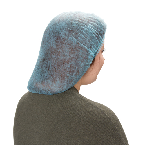 Pleated Bouffant Cap, Polypropylene, 21", Blue Absolute Business Supply