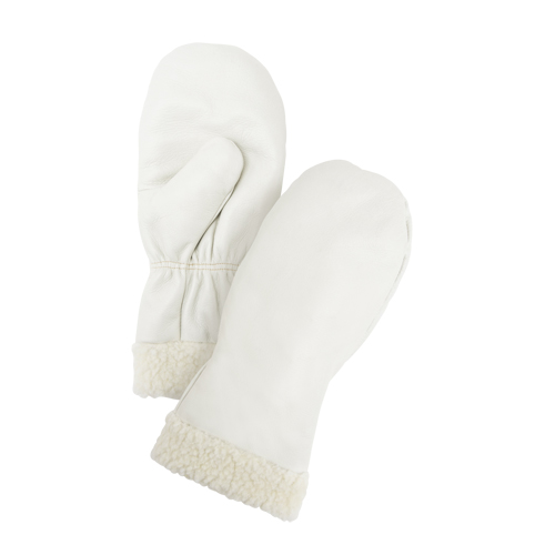 Mitaines d'hiver en cuir fleur de premi&egrave;re qualit&eacute; doubl&eacute;es de boa, Taille Grand, Mitaine Absolute Business Supply