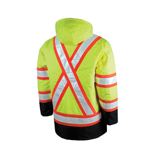 Parka de s&eacute;curit&eacute; doubl&eacute;, Jaune lime haute visibilit&eacute;, Grand Absolute Business Supply