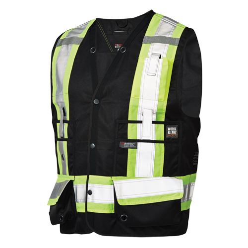 Surveyor Safety Vest, Black, Large, Polyester Absolute Business Supply
