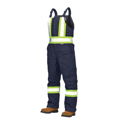 Duck Lined Safety Overalls, Cotton, Large, Navy Blue Absolute Business Supply