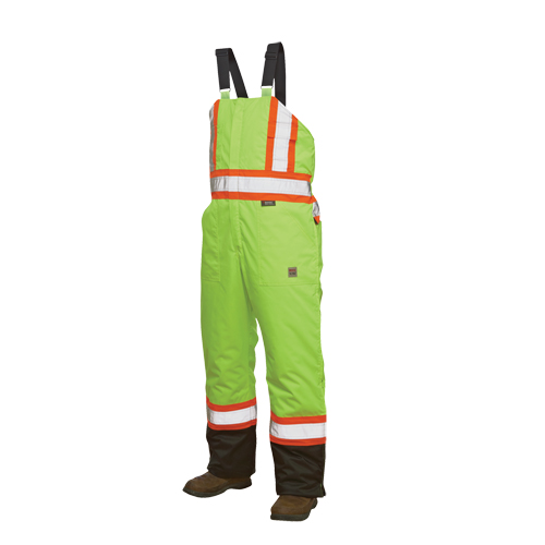 Lined Safety Overalls, Polyester/Polyurethane, Large, High Visibility Lime-Yellow Absolute Business Supply
