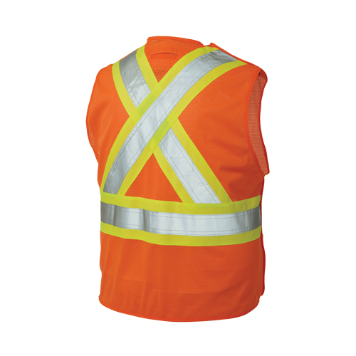 Veste de s&eacute;curit&eacute; d&eacute;tachable en cinq points, Orange haute visibilit&eacute;, Grand/T-Grand, Polyester Absolute Business Supply