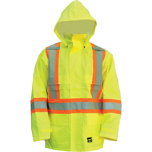 Open Road Jacket, Polyester/Polyurethane, High Visibility Lime-Yellow, Small Absolute Business Supply