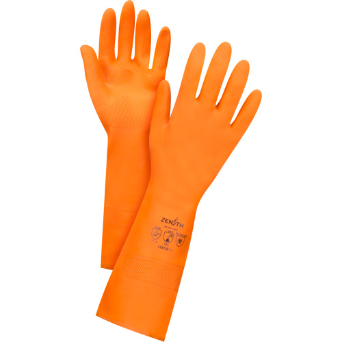 Gants orange r&eacute;sistants aux produits chimiques, Taille 7, 13" lo, Latex, Doublure en Ouat&eacute;e, 28 mils Absolute Business Supply
