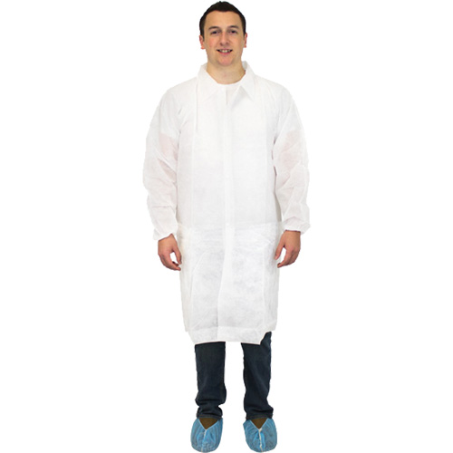 Sarreau de laboratoire, Polypropyl&egrave;ne, Blanc, Grand Absolute Business Supply