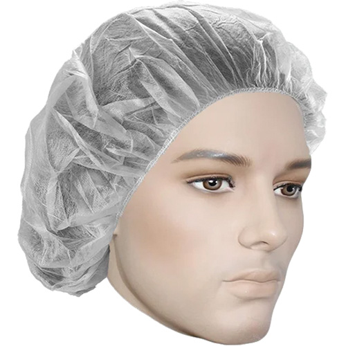 Bouffant Caps, Polypropylene, 18", White Absolute Business Supply