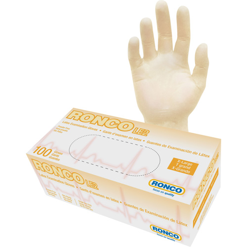 Gants jetables, T-Grand, Latex, 4 mils, Sans poudre, Naturel, Classe 2 Absolute Business Supply