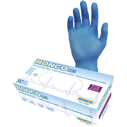 Gants jetables, 2T-Grand, Nitrile, 4 mils, Sans poudre, Bleu Absolute Business Supply