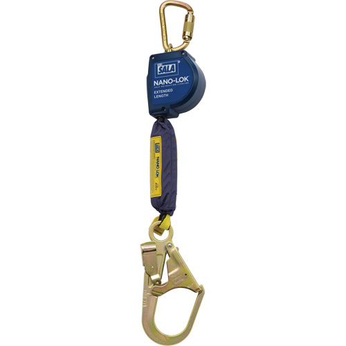 Nano-Lok Extended Length Self-Retracting Lifeline, 9', Polyester/Web, Swivel Absolute Business Supply