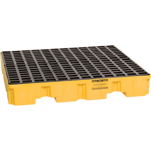 Spill Containment Pallet, 66 US gal. Spill Capacity, 51.5" x 51.5" x 8" Absolute Business Supply