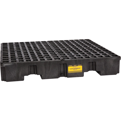 Palette de confinement des d&eacute;versements, Capacit&eacute; de d&eacute;versement 66 gal. US, 51,5'' x 51,5'' x 8" Absolute Business Supply