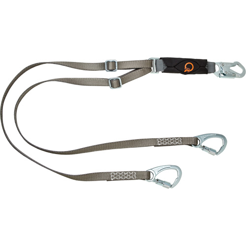 V-Series Tie-Back Lanyard, 6', Carabiner Center, Snap Hook Leg Ends, Polyester Absolute Business Supply