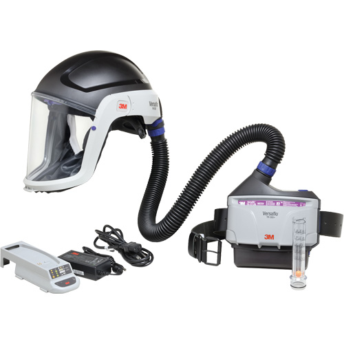 Ensemble APR &agrave; &eacute;puration d'air motoris&eacute; pour industrie lourde Versaflo, Capuchon & visi&egrave;re, Pile Lithium-ion Absolute Business Supply