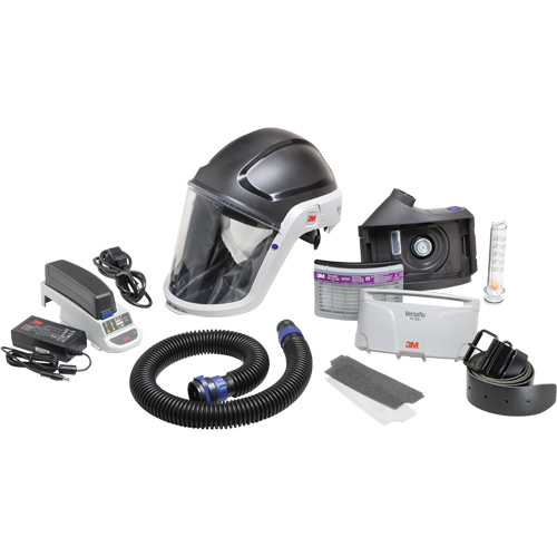 Ensemble APR &agrave; &eacute;puration d'air motoris&eacute; pour industrie lourde Versaflo, Capuchon & visi&egrave;re, Pile Lithium-ion Absolute Business Supply