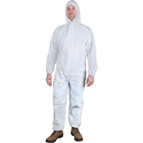 Hooded Coveralls, Large, White, Microporous Absolute Business Supply