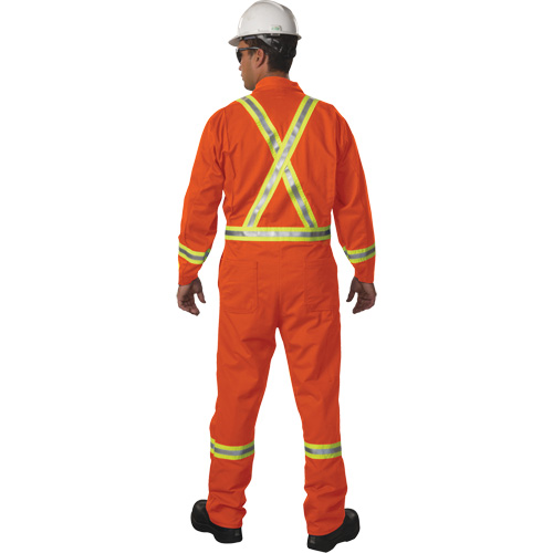Combinaison non doubl&eacute;e haute visibilit&eacute;, Taille Petit, Orange Absolute Business Supply