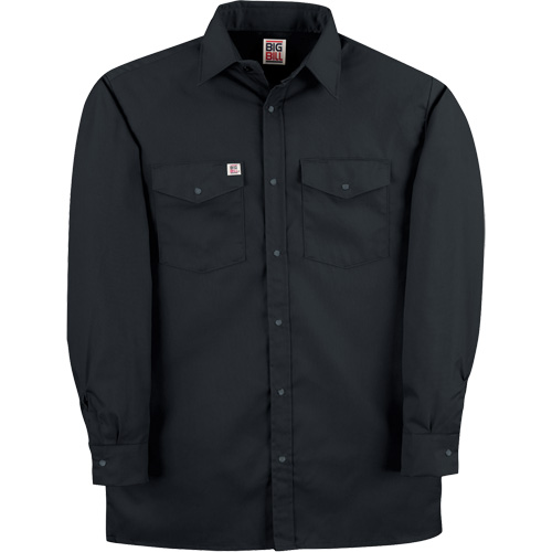 Chemise de travail en tissu crois&eacute; avec boutons-pression, Hommes, Moyen (grande taille), Noir Absolute Business Supply