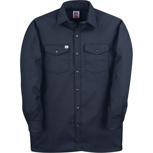 Chemise de travail &agrave; manches longues en tissu crois&eacute;, Hommes, Moyen (grande taille), Bleu marine Absolute Business Supply