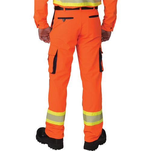 Pantalons cargo haute visibilit&eacute; antid&eacute;chirure, Polyester, 28, Orange haute visibilit&eacute; Absolute Business Supply