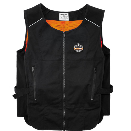 Chill-Its&reg; 6260 Lightweight Phase Change Cooling Vest with Packs, Small/Medium, Black Absolute Business Supply