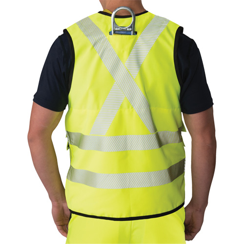 Ripstop Surveyor's Vest, High Visibility Lime-Yellow, Small, Polyester Absolute Business Supply
