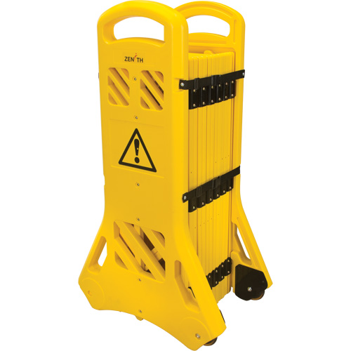 Portable Mobile Barrier, 40" H x 13' L, Yellow Absolute Business Supply
