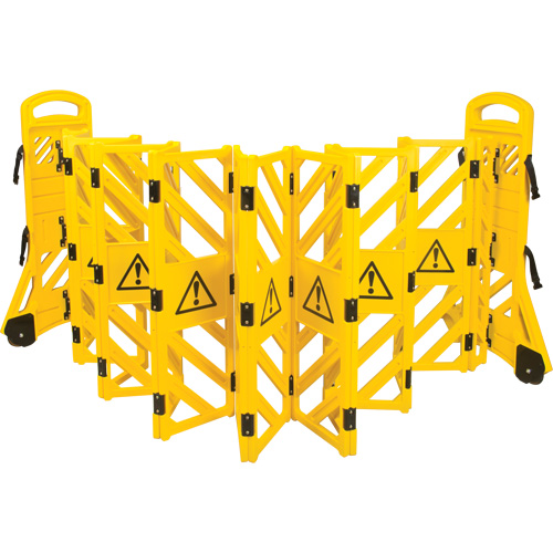 Portable Mobile Barrier, 40" H x 13' L, Yellow Absolute Business Supply