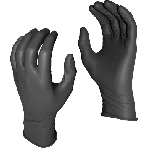 Grease Monkey&reg; Disposable Gloves, Small, Nitrile, 5-mil, Powder-Free, Black Absolute Business Supply
