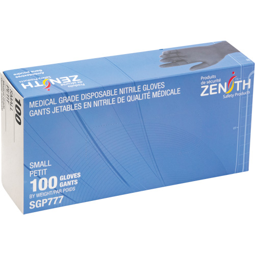 Puncture-Resistant Medical-Grade Disposable Gloves, Small, Nitrile, 5-mil, Powder-Free, Black, Class 2 Absolute Business Supply