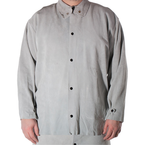 Cowhide Split Leather Welding Jacket, Leather, Small, Grey Absolute Business Supply