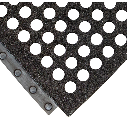 Tapis antifatigue 24/Seven Locksafe, Nid d'abeilles/Textur&eacute;, 3' x 3' x 5/8", Noir, Nitrile Absolute Business Supply