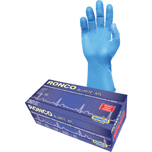 Gants d'examen BLURITE XPL, Petit, Nitrile, 8 mils, Sans poudre, Bleu, Classe 2 Absolute Business Supply