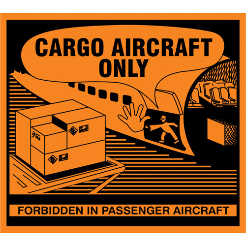 "Cargo Aircraft Only" Handling Labels, 4-3/4" L x 4-1/4" W, Orange Absolute Business Supply