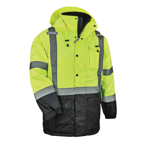 GloWear&reg; 8384 Type R Thermal Parka, High Visibility Lime-Yellow, Large Absolute Business Supply