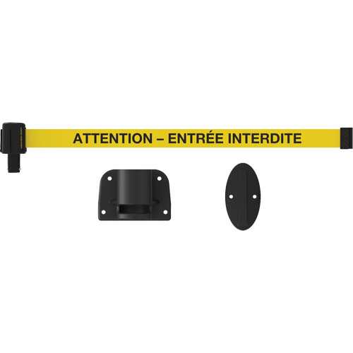 Plus Wall Mount Barrier System, Plastic, Screw Mount, 15', Yellow Tape Absolute Business Supply