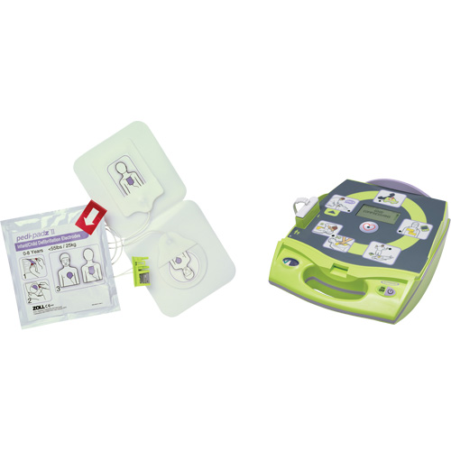 AED Plus&reg; Defibrillator with Bonus Pedi-Padz&reg; II Electrodes, Automatic, English, Class 4 Absolute Business Supply