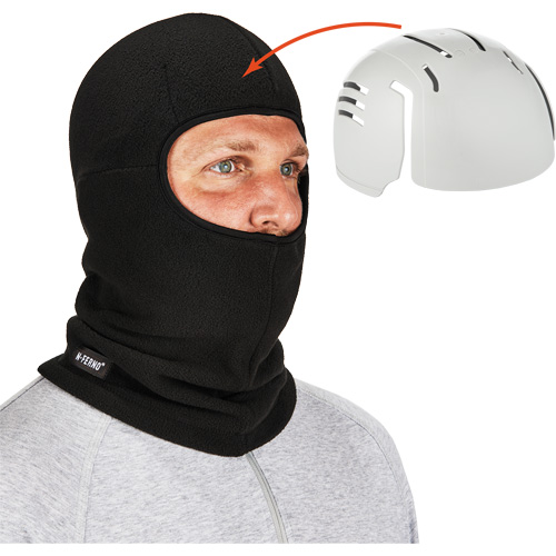 Passe-montagne avec fermeture &agrave; glissi&egrave;re et casque antichoc &agrave; ins&eacute;rer N-Ferno, Molleton/Polyester, Noir Absolute Business Supply