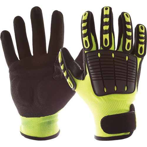 Gants de protection contre les chocs Back Tracker avec protection dorsale de la main, Petit, Paume en Nitrile, Poignet Boucle et crochet Absolute Business Supply