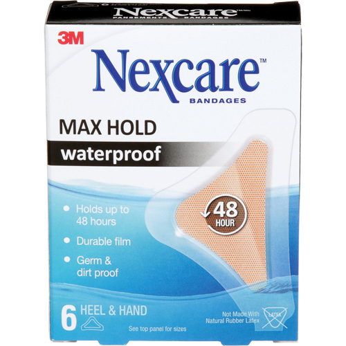 Pansements imperm&eacute;ables &agrave; tenue maximale Nexcare, Main/Talon, 3-1/2", Plastique, St&eacute;rile Absolute Business Supply