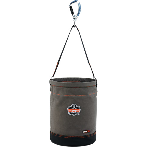 Arsenal&reg; 5940 Swiveling Carabiner Hoist Bucket, Canvas, 12.5" Dia. x 17" H, 150 lbs. Load Rating Absolute Business Supply