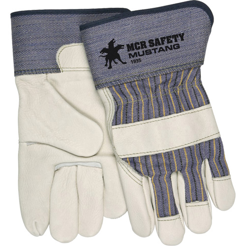 Mustang Fitters Gloves, Large, Grain Cowhide Palm, Fleece Inner Lining Absolute Business Supply