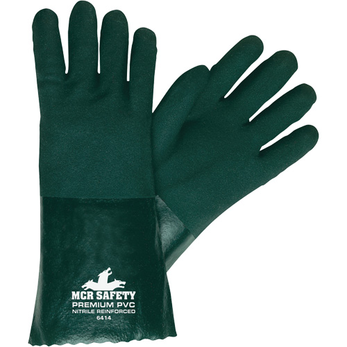 Gants r&eacute;sistants aux produits chimiques, Taille Grand, 14" lo, PVC, Doublure en Jersey Absolute Business Supply