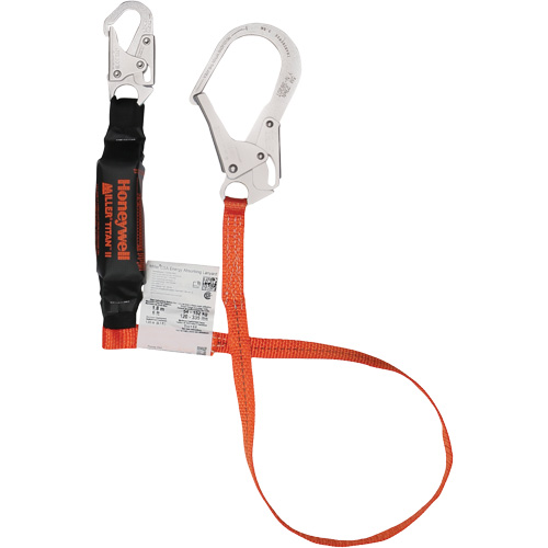 Titan Shock-Absorbing Lanyard, 6', Locking Rebar Hook Center, Locking Snap Hook Leg Ends, Polyester Absolute Business Supply